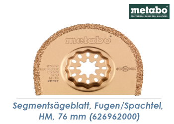 85mm Metabo HM Segmentsägeblatt Starlock für Fugen + Spachtelmasse  (1 Stk.)