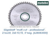 216 x 30mm Metabo Sägeblatt Multi Cut Professional...