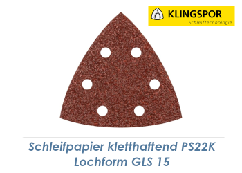 K60 Schleifpapier 96 x 96mm kletthaftend - Lochform GLS15 (1 Stk.)