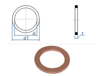 14 x 18 x 1,5mm Dichtringe Kupfer DIN7603 (10 Stk.)