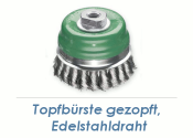 65 x 0,5mm Topfbürste gezopft Edelstahl  (1 Stk.)