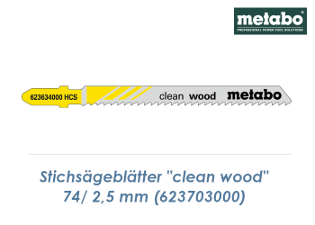 2,5 x 74mm Stichsägeblatt "Clean Wood" für Holz, Kunststoffe (1 Stk.)