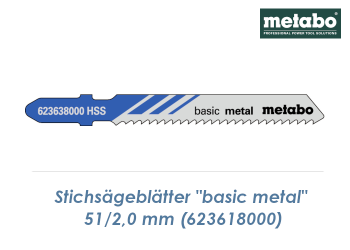 2 x 51mm Stichsägeblatt "Basic Metal" für Bleche, NE Metalle (1 Stk.)