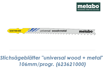 2,4-5 x 106mm Stichsägeblatt "Universal Wood + Metal" für Holz, Metalle, NE-Metalle, Kunststoffe (1 Stk.)