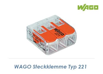 3-polige WAGO Klemme 0,2 - 4mm2 (1 Stk.)