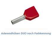 10 x 22mm Duo-Aderendh&uuml;lsen isoliert rot (10 Stk.)