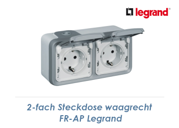 2-fach Schuko-Steckdose waagrecht Legrand FR-AP grau (1 Stk.)