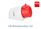 400V/16A PCE CEE-Wandsteckdose weiß/rot (1 Stk.)