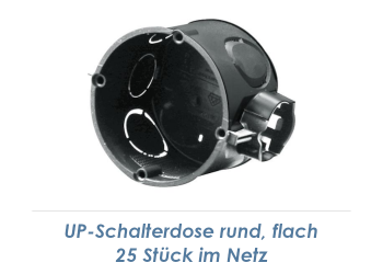 60 x 41mm Unterputz-Schalterdose rund/flach (1 Pkg. = 25 Stk.)