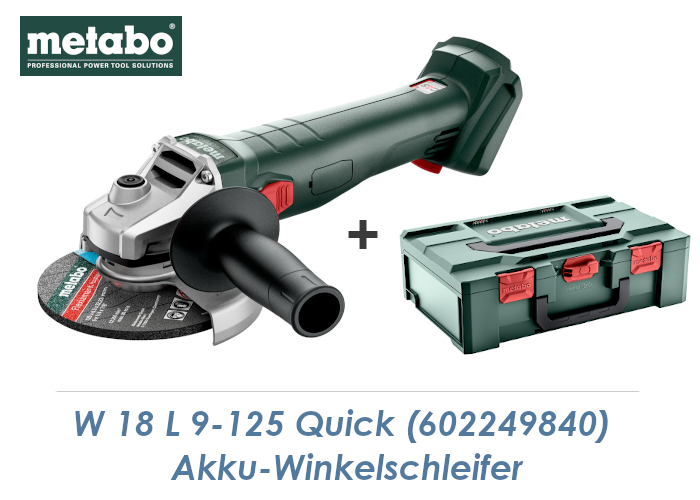 Metabo Akku-Winkelschleifer W 18 L 9-125 Quick - Schrau