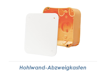 107 x 107 x 53mm Hohlwand-Abzweigkasten mit Deckel und Schrauben (1 Stk.)