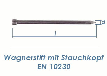 2 x 40mm Wagnerstifte Stauchkopf blank (2,5kg Paket)
