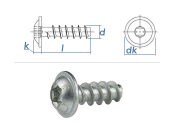 2,2 x 8mm Flachrundkopfschraube TX für Thermoplaste...