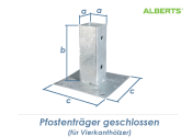 71mm Pfostenträger geschlossen aufdübelbar (1...