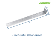 400 x 40 x 40mm Flachstahl-Betonanker verzinkt (1 Stk.)