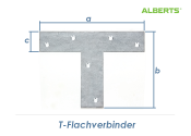 140 x 110 x 30mm T-Flachverbinder verzinkt (1 Stk.)