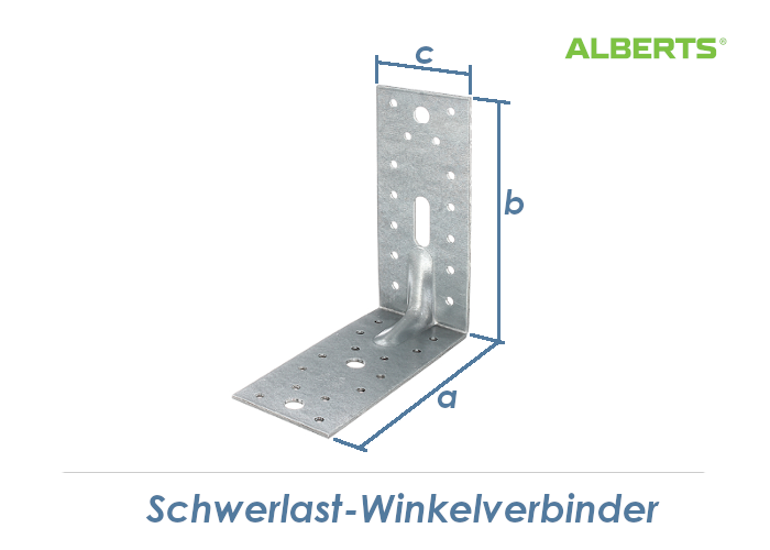 Schwerlast Winkelverbinder mit Sicke - Edelstahl - 90 x 90 x 65mm