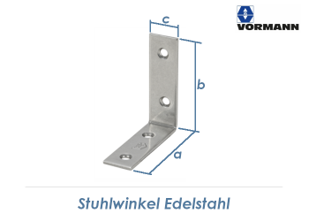 40 x 40 x 15mm Stuhlwinkel Edelstahl (1 Stk.)