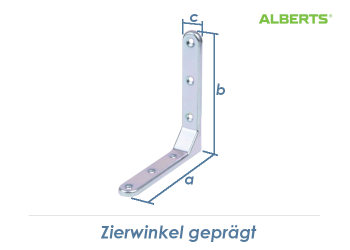 130 x 130 x 21mm Zierwinkel geprägt  verzinkt (1 Stk.)