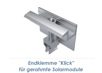 35mm Endklemme "Klick" Alu blank, vormontiert (1 Stk.)