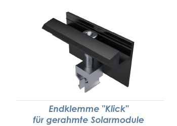 32mm Endklemme "Klick" Alu schwarz eloxiert, vormontiert (1 Stk.)