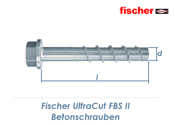 8 x 55mm Betonschrauben Ultra-Cut FBS II TX mit Sechskantkopf mit angeformter U-Scheibe (1 Stk.)