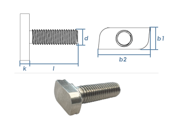 M10 x 25mm Hammerkopfschraube Typ 28/15 Edelstahl A2 (1 Stk.)