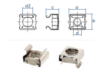 M10 Kastenmuttern KB:1,8-3,2mm Edelstahl (1 Stk.)