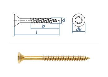 3 x 30mm Spanplattenschrauben TG TX Stahl gelb verzinkt (100 Stk.)