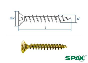 2 x 12mm SPAX Universalschraube PZ VG Stahl yellox-gelb (100 Stk.)