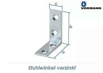 30 x 30 x 15mm Stuhlwinkel verzinkt (10 Stk.)