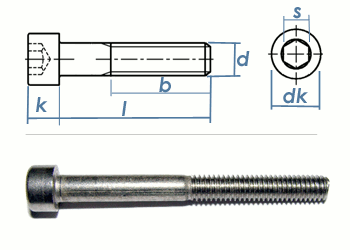 Zylinderschrauben DIN 84 Stahl verzinkt Größe  M5  in Längen von 10 bis 60 mm 