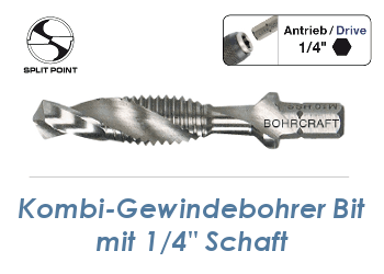 M8 Kombi-Gewindebohrer Bit 1/4" Aufnahme (1 Stk.)