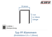6mm Klammern Typ PF (1 Pkg. zu 1440 Stk.)