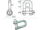 M10 Schäkel mit Kragenbolzen DIN 82101-A verzinkt (1...