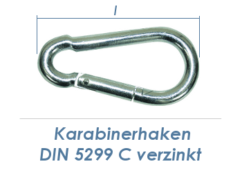 50 x 5mm Karabinerhaken DIN 5299-C verzinkt (1 Stk.)