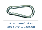 50 x 5mm Karabinerhaken DIN 5299-C verzinkt (1 Stk.)