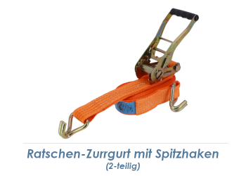 50 x 8000mm Ratschen-Zurrgurt 2-tlg mit Spitzhaken bis 4000kg (1 Stk.)