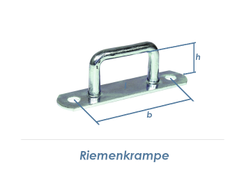 17mm Riemenkrampe klein mit gerader Platte verzinkt (1 Stk.)