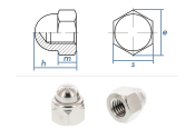 M8 Sicherungs-Hutmutter DIN986 Edelstahl A2 (10 Stk.)