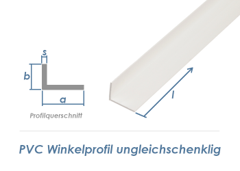 25 x 20 x 2mm / 1000mm PVC Winkelprofil weiß  (1 Stk.)