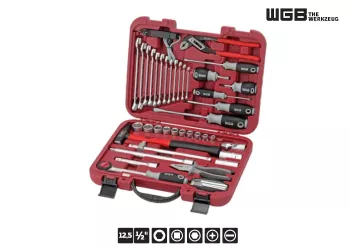 1/2" WGB Werkzeugkoffer 47-teilig 3890 verchromt (1 Stk.)