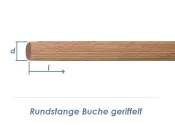 8 x 1000mm  Rundstange Buche geriffelt (1 Stk.)