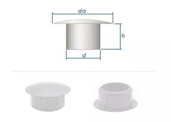 6mm Abdeckstopfen PE weiß (10 Stk.)