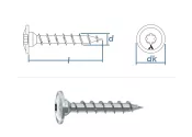 8 x 40mm Konstruktionsschrauben TX mit Tellerkopf...