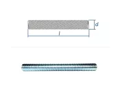 M8 x 250mm Gewindebolzen DIN976 Stahl verzinkt FKL 4.8 (1...