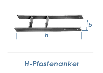 101 x 600mm H-Pfostenträger verzinkt (1 Stk.)