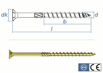 10 x 340mm Konstruktionsschrauben TX Senkkopf (1 Stk.)