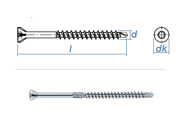 3,2 x 40mm Zierkopfschrauben TX Edelstahl C1 gehärtet (10 Stk.)