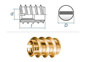 M3 x 8 x AD6mm Rampa Muffe Typ A Messing  (10 Stk.)